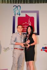 <br />JAAN, Swissotel The Stamford Singapore is honoured as Indoguna Restaurant of the Year. Award presented by Ms Helene Raudaschl, Managing Director, Indoguna Singapore Pte. Ltd.