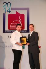<br />At-Sunrice GlobalChef Academy GlobalChef Award 2014 recipient Chef Massimo Pasquarelli receiving his award from Chief Executive, At-Sunrice Global Chef Academy, Mr Lawrence McFadden