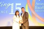 <br />The MACALLAN Lifetime Achievement Award is presented to Chef Cherish Finden! This Singapore-born star is the multi-award winning Executive Pastry Chef at The Langham, London, beginning 2009. Jeff Kirk, Managing Director of Edrington, presents her the prestigious award.